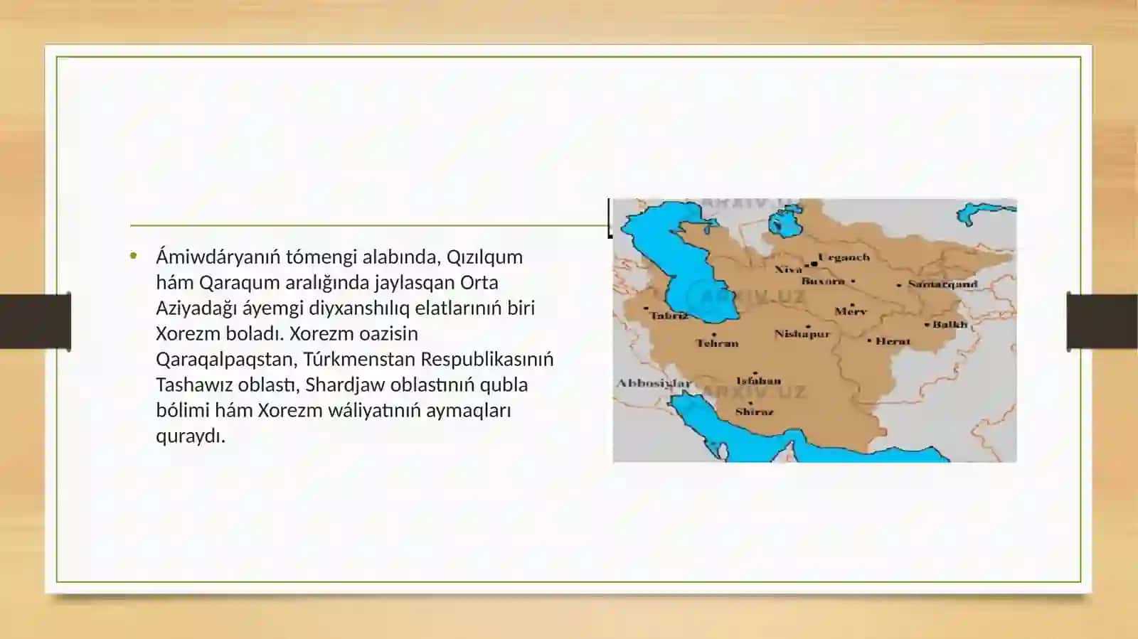 Xorezimniñ rawajlang’an orta a’sirlerdegi eski qalalari 3