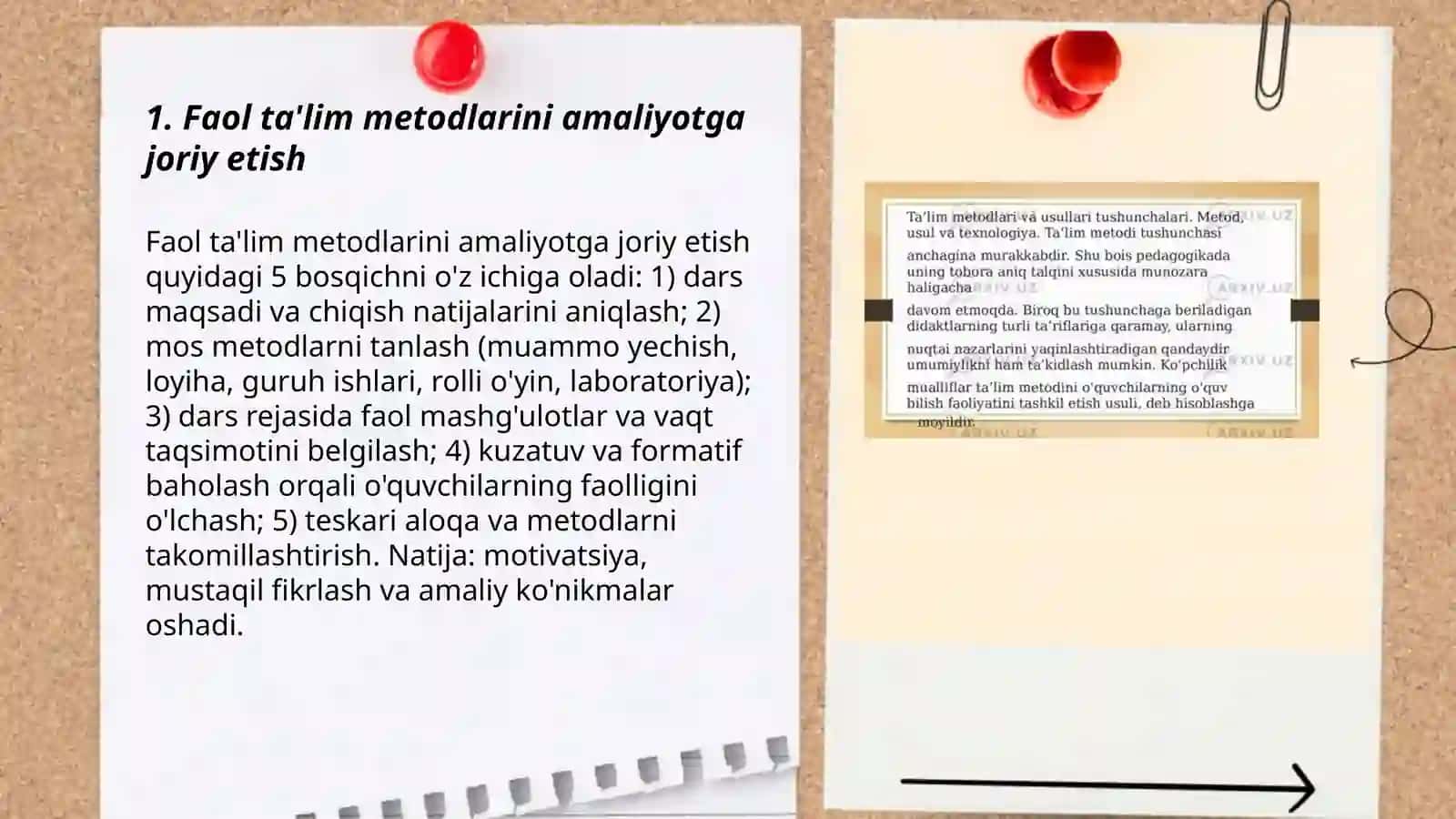 Ta'lim metodlarining amaliyotida qo'llanilishi 3