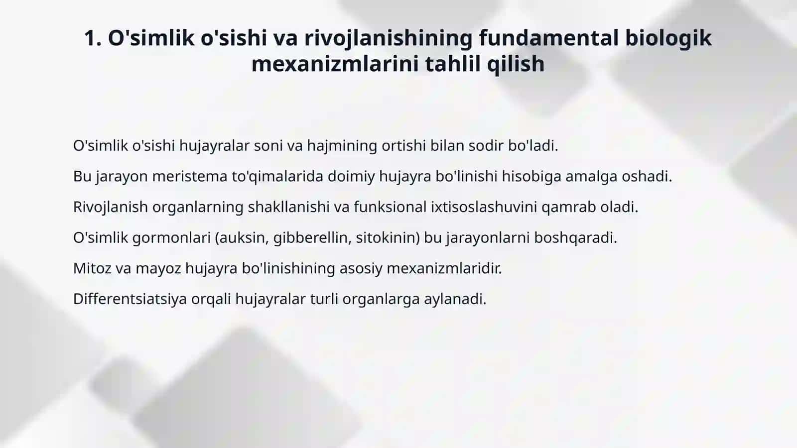 Oʻsimliklarning oʻsishi va rivojlanishi 3