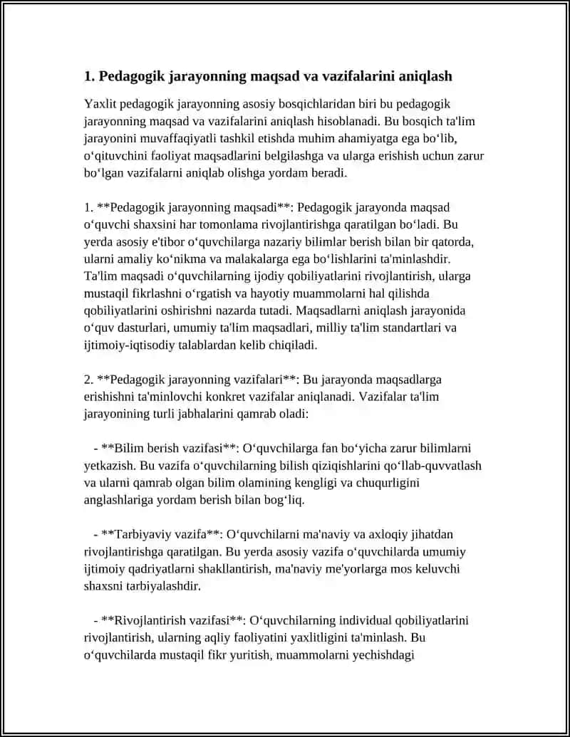 YAXLIT PEDAGOGIK JARAYON BOSQICHLARI 3