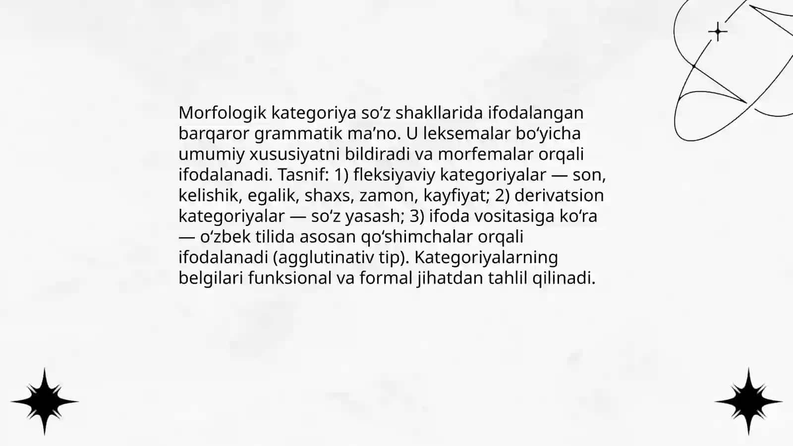 O'zbek tilidagi morfologik kategoriyalar 3