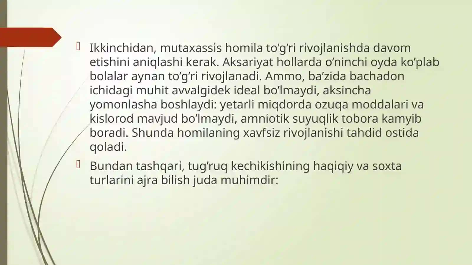 Homiladorlik muddatidan o'tkazishingi 3