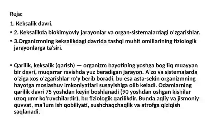 Organizmdagi keksayish davriga xos ozgarishlar 3