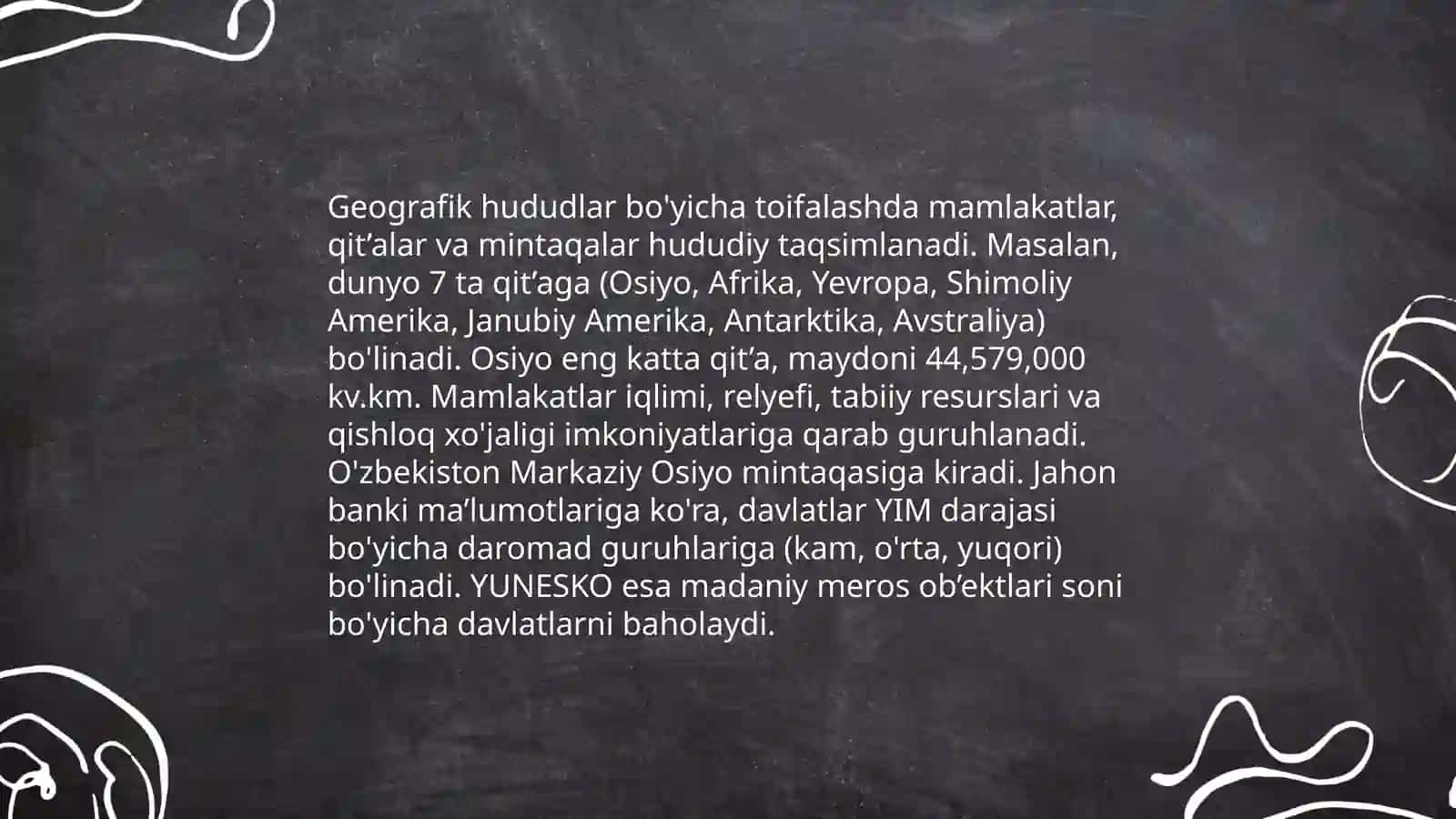 Dunyo mamlakatlarning toifalarga bo’linishi 3