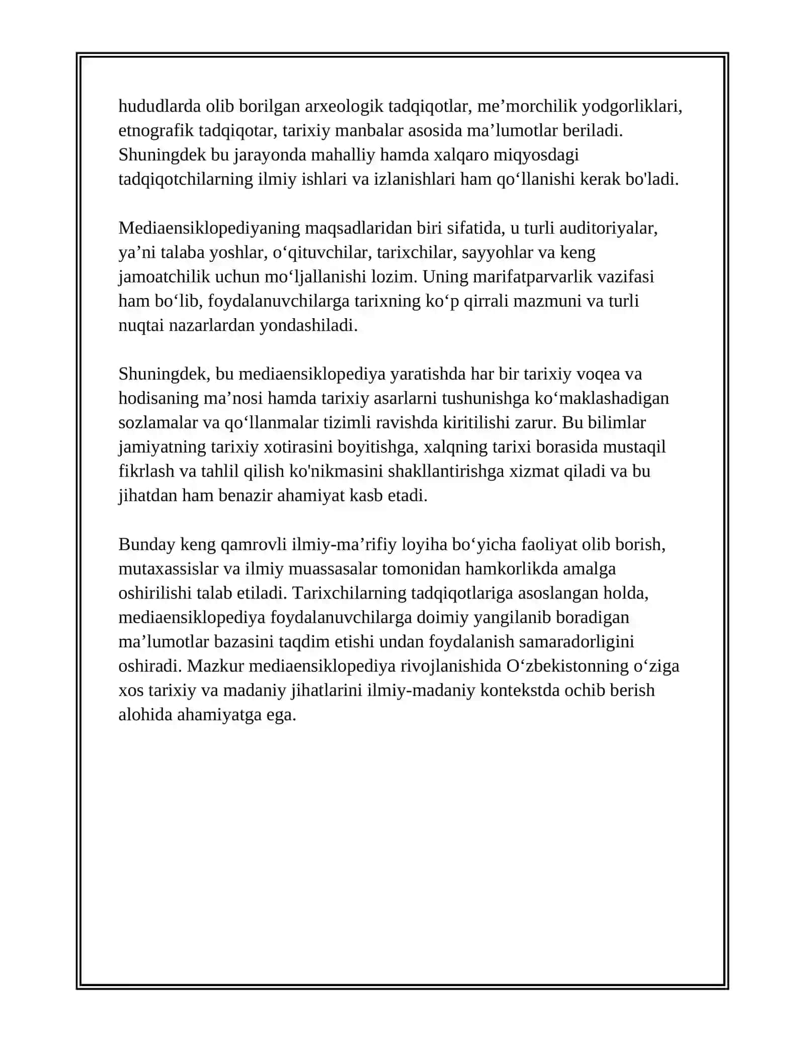 Oʻzbekiston tarixi fani doirasida mediaensiklopediya tuzish 3
