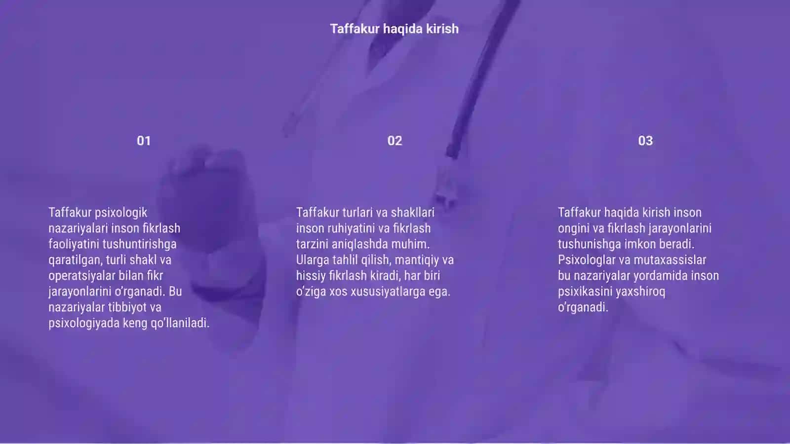 Taffakur borasidagi psixologik nazariyalar 3
