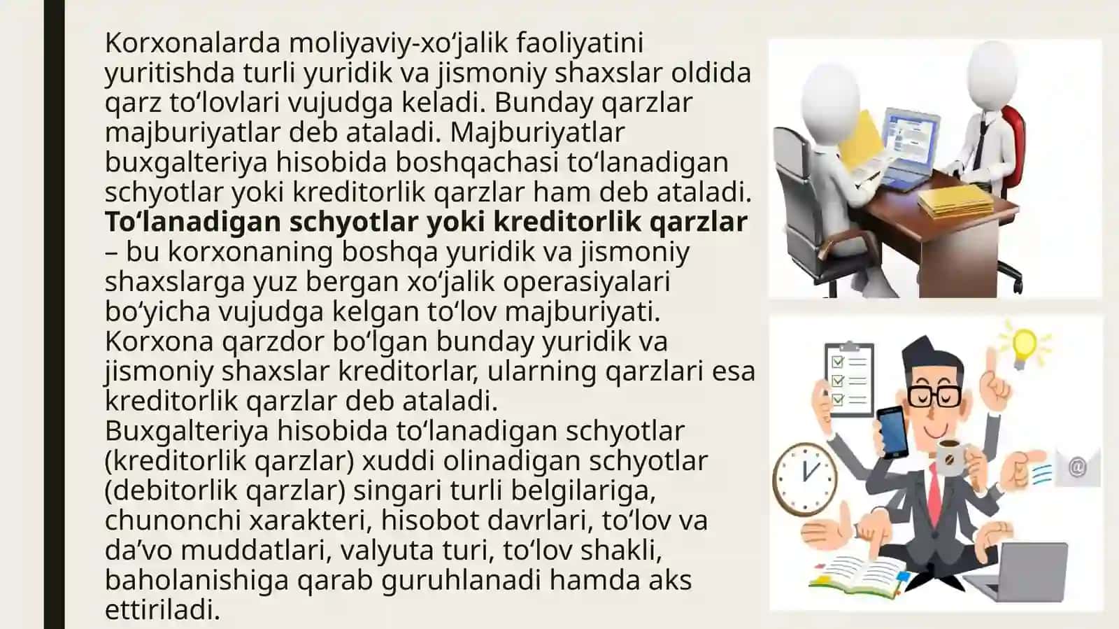 Ta’minotchilar va xaridorlar oldidagi majburiyatlarning hisobi 3