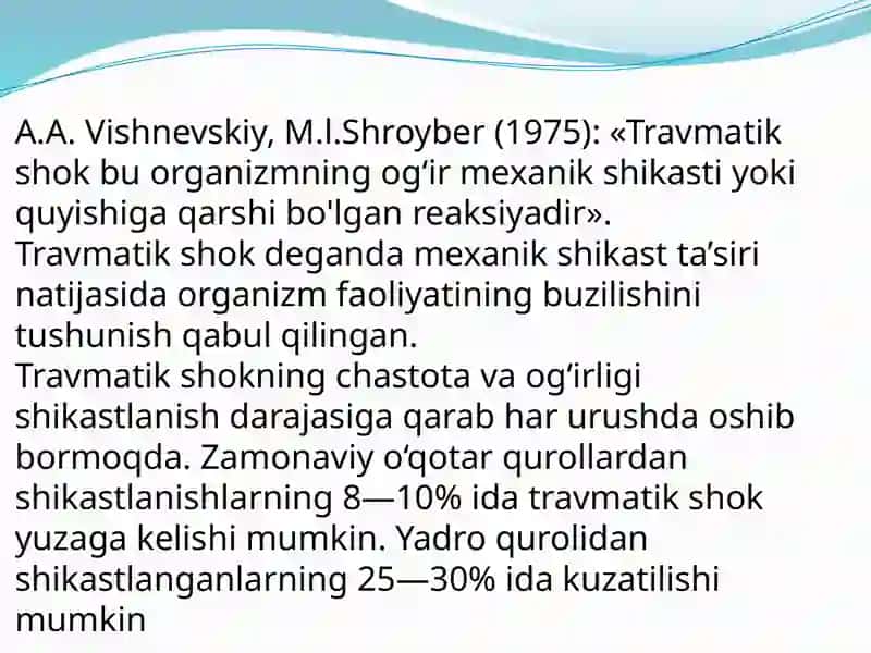 Travmatik shokning kelib chiqishi. Uzoq muddatli bosilish sindromi 3