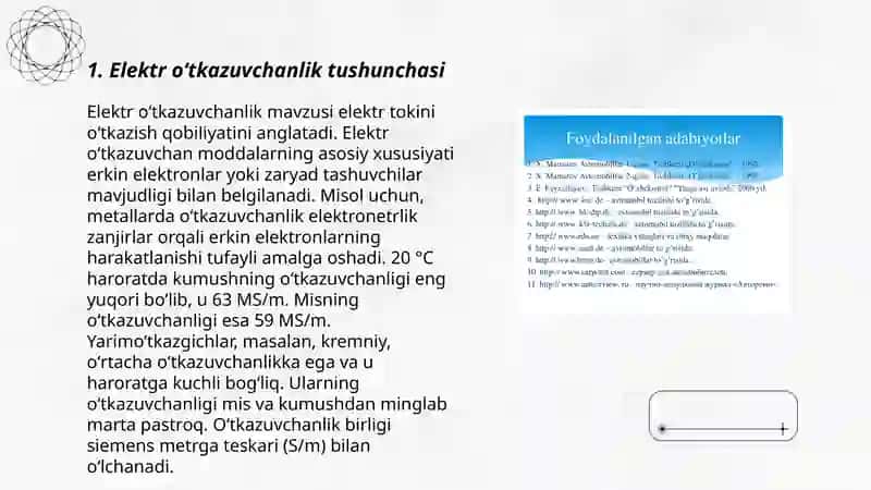 Elektr oʻtkazuvchanlik materiallari 3
