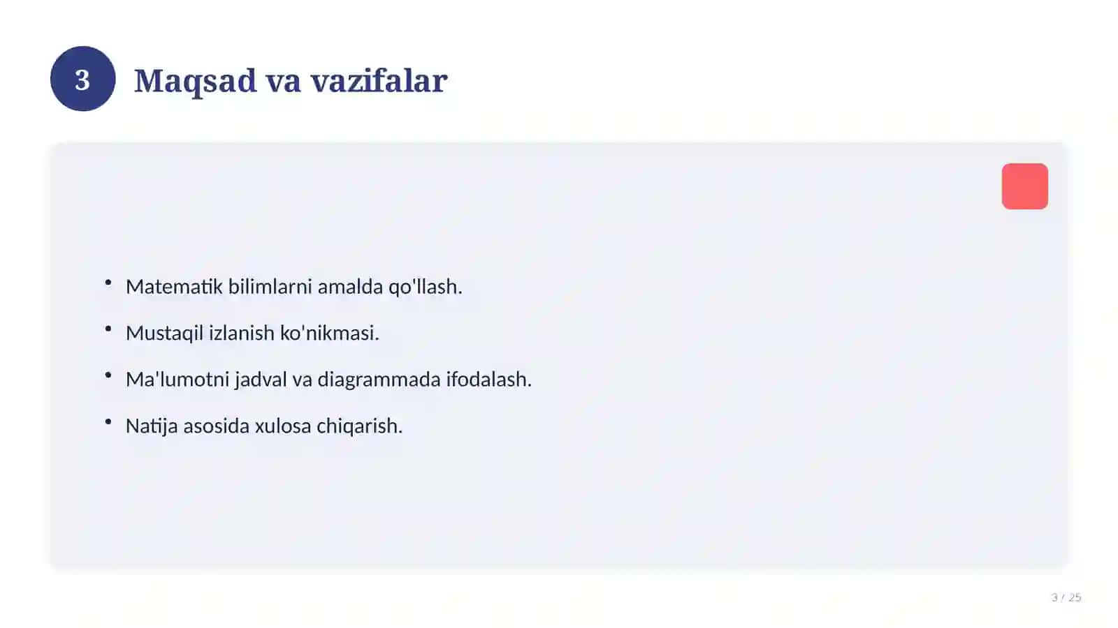 Matematika fanidan 7-sinf loyiha ishi 3