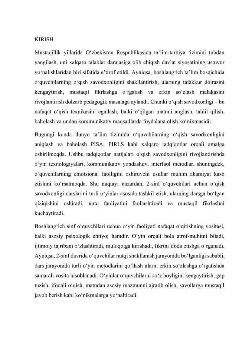 O'qish savodxonligi darslari 3