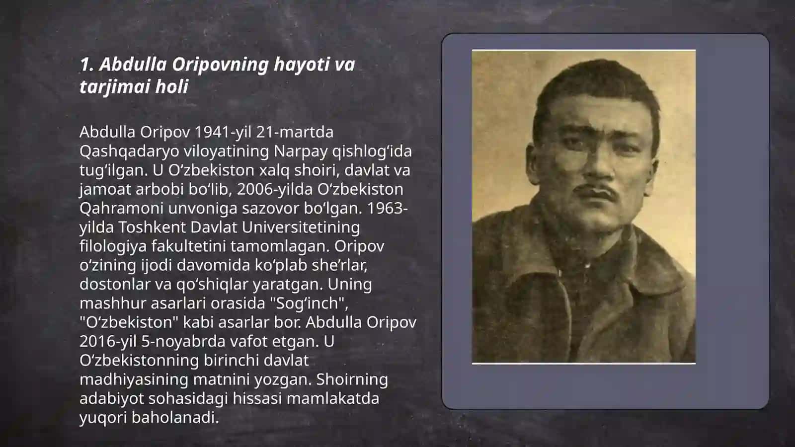 Abdulla Oripov hayoti va ijodi 3
