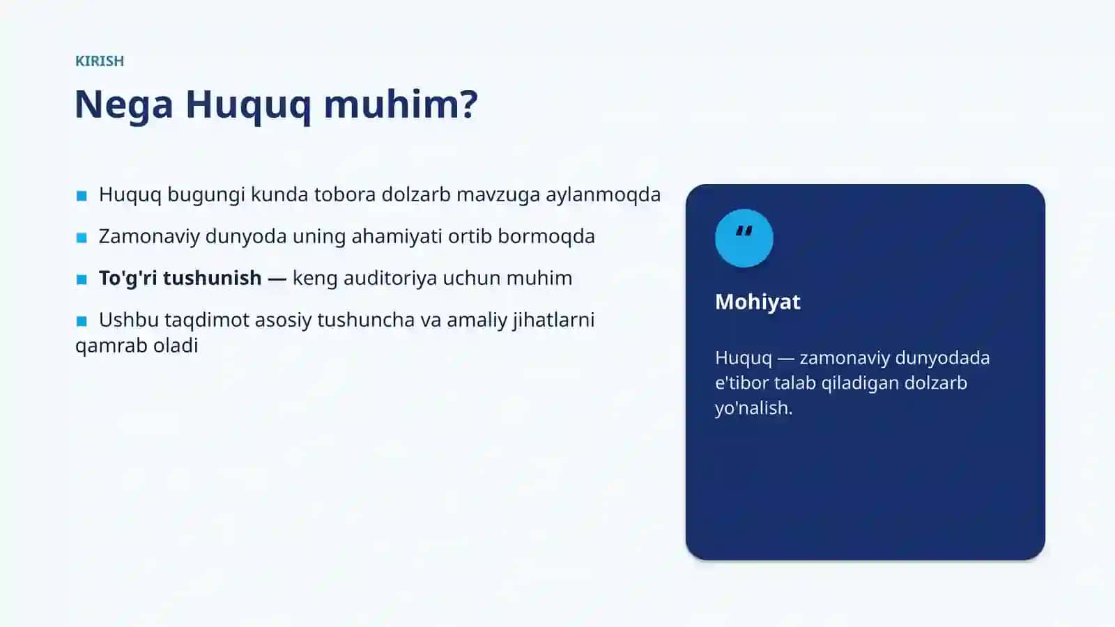 Zamonaviy Dunyoda - Huquq 3