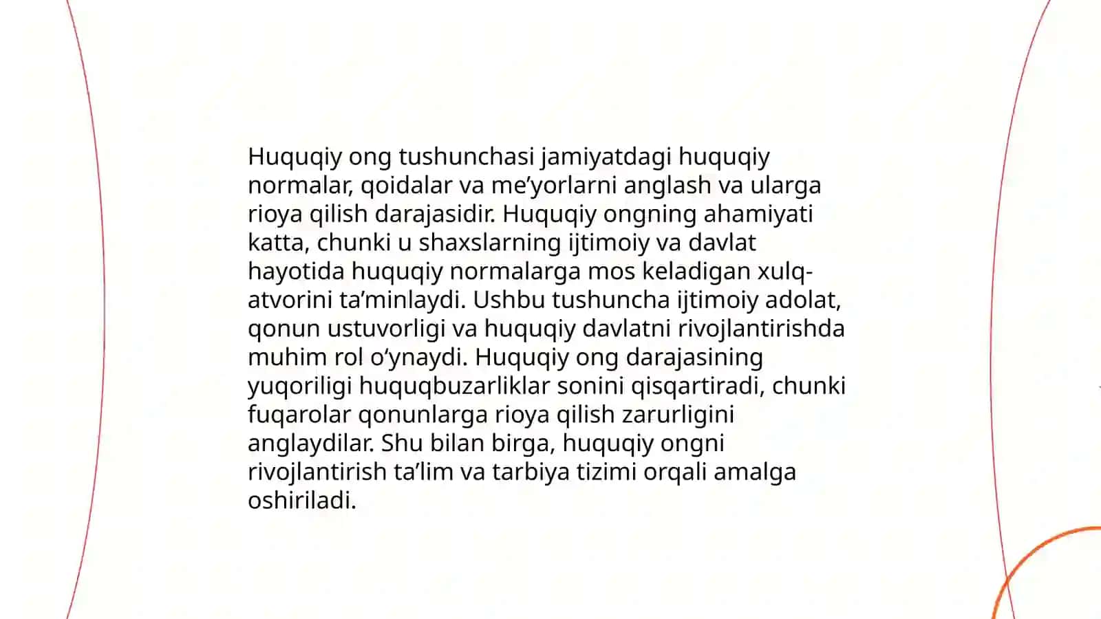 Huquqiy ongli shakllantirishda, huquqiy tarbiyaning oʻrni 3