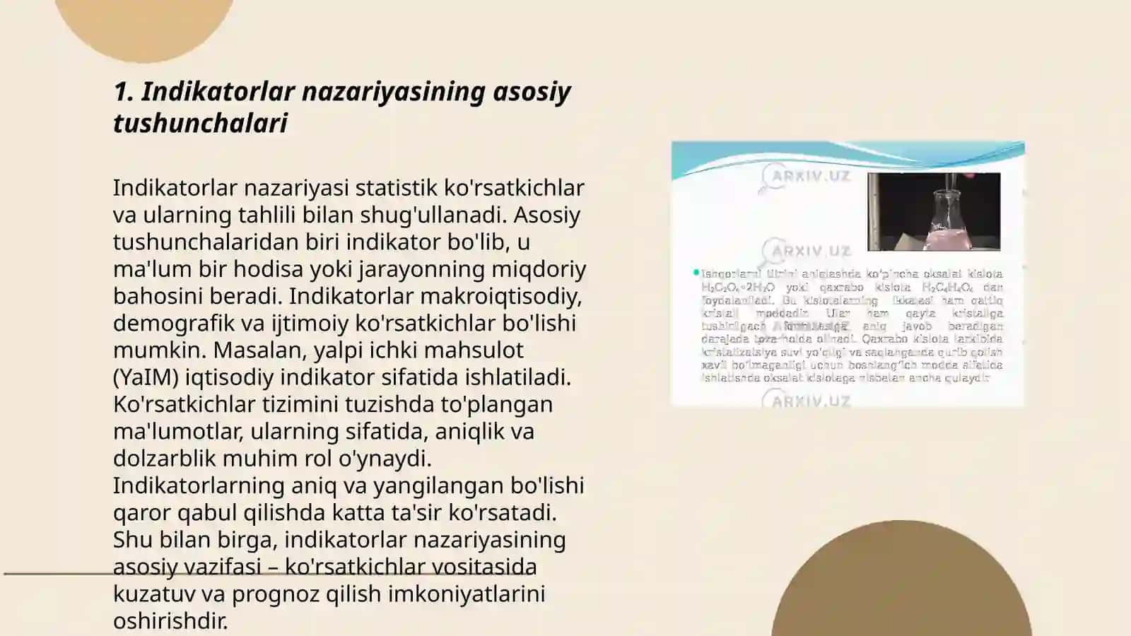 Indikatorlar nazariyasi 3