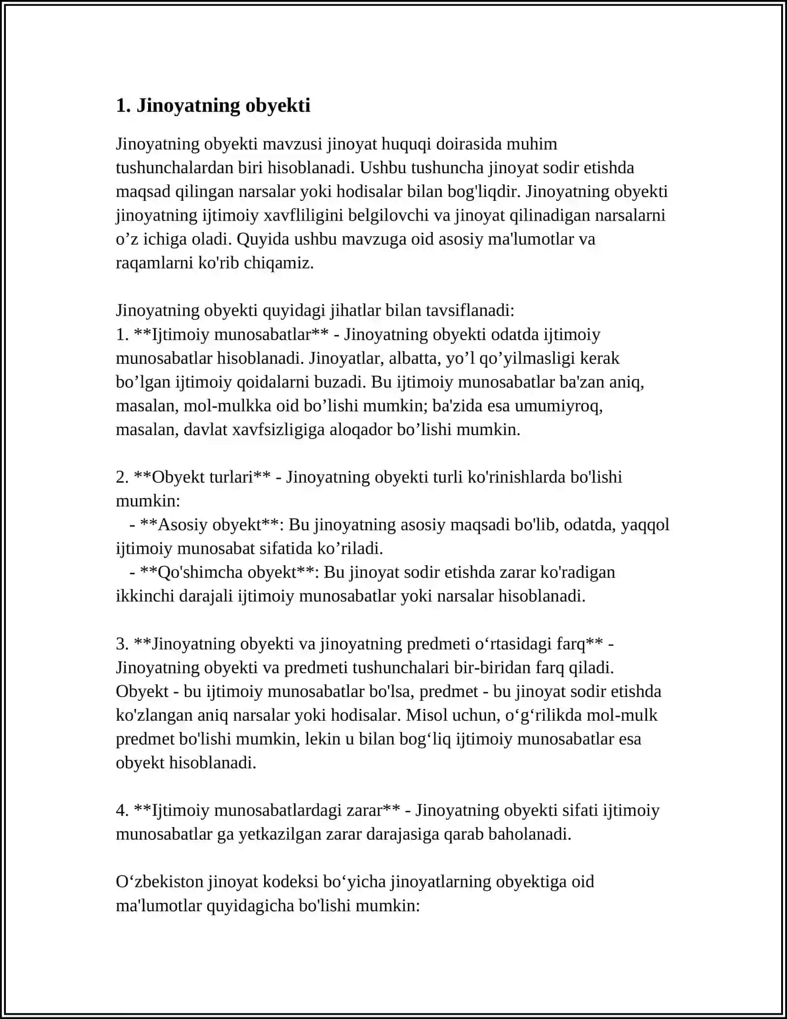 JINOYATNING OBYEKTIV TOMONI 3