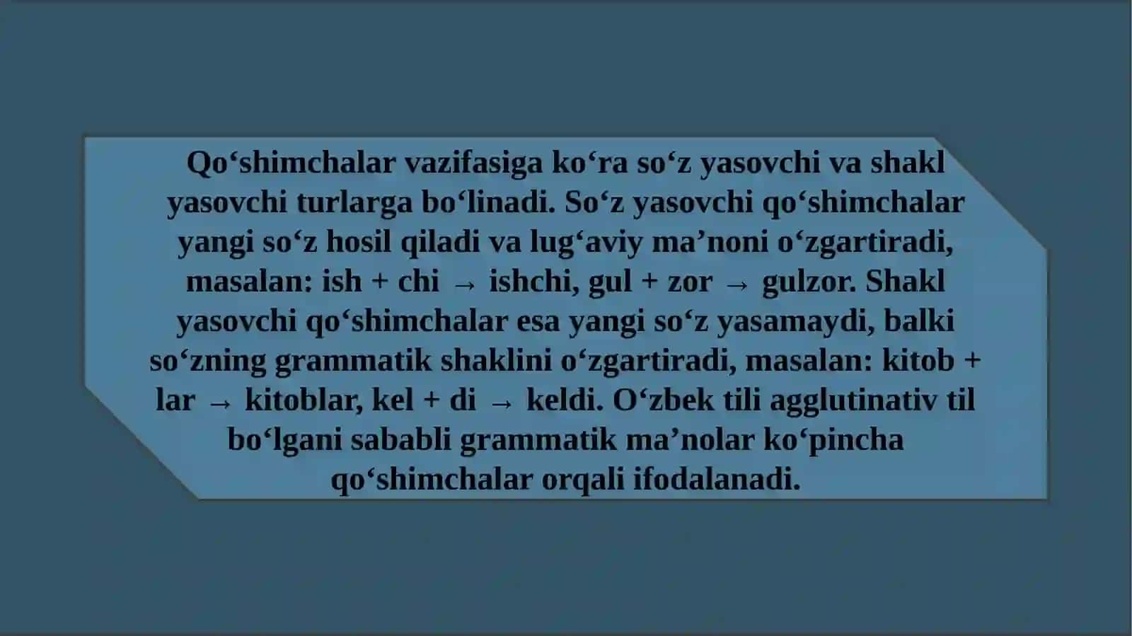 Taqdimot. Grammatik ma’no. So‘zning morfologik tarkibi 3
