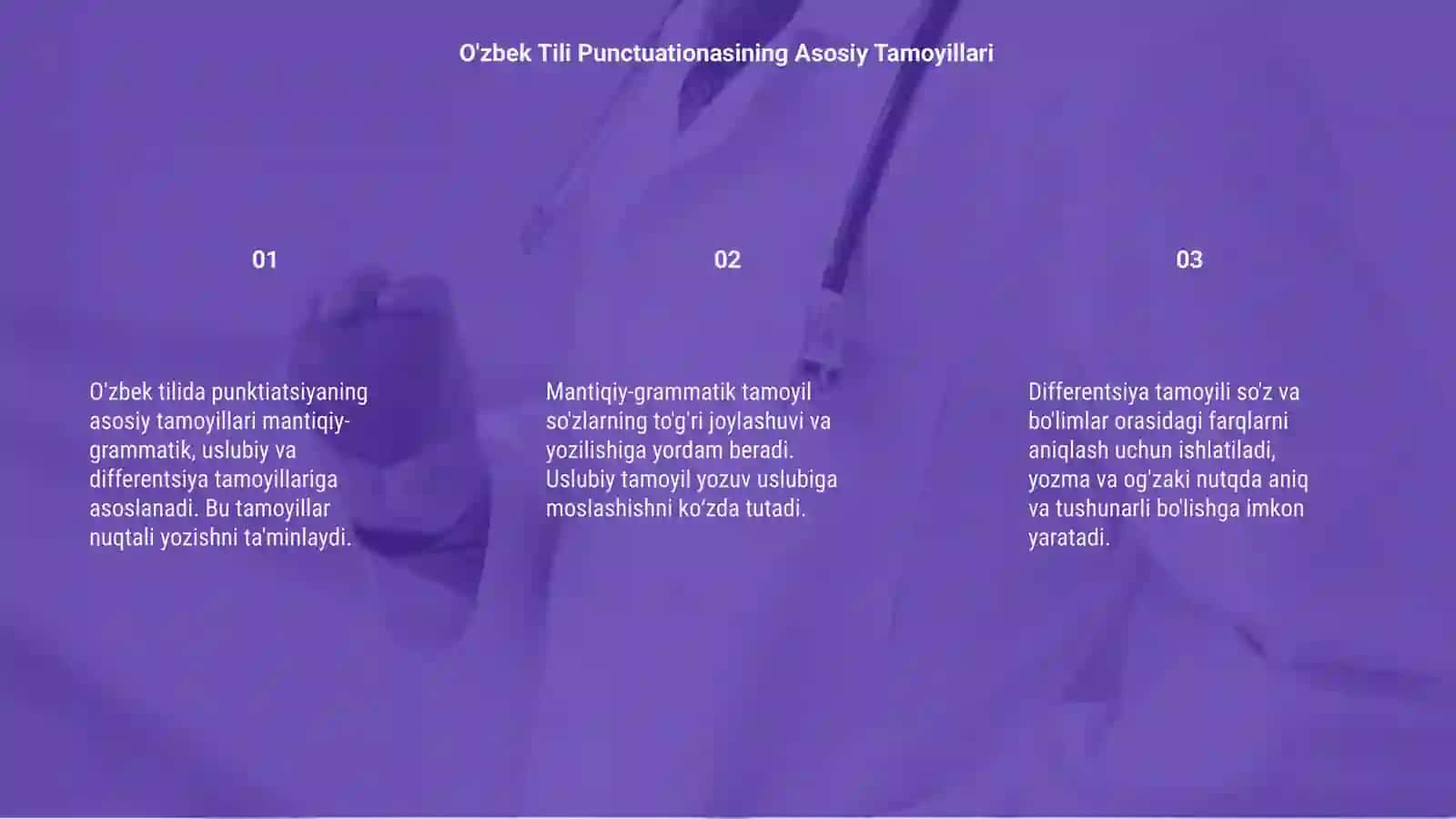 O'zbek tili pumktuatsiyaning asosiy tamiyillari 3