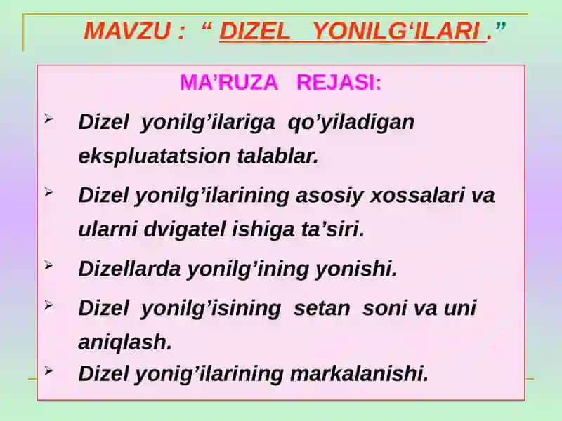 Dizel yonilg‘ilari 3