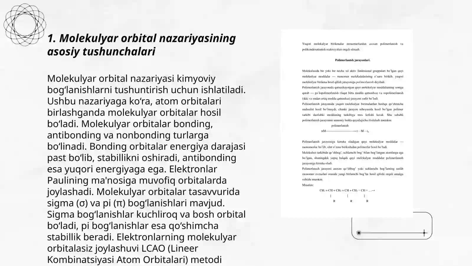CO, C02, BF3 NO3- molekulalarining tuzilishini molekulyar orbitallar usuli bilan tushuntirish 3