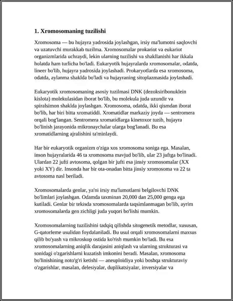 XROMOSOMALAR MORFOLOGIYASINI O'RGANISH 3