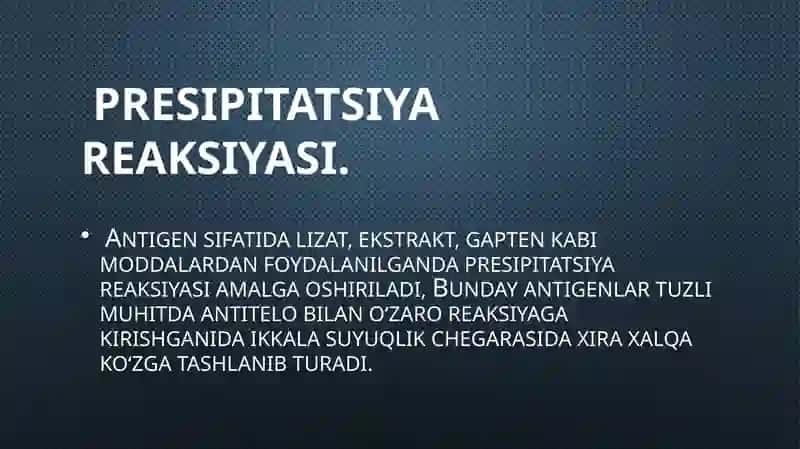 Presipitatsiya reaksiyasi 3