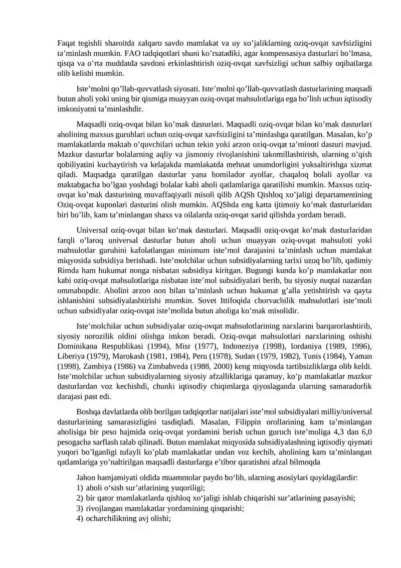 Global iqtisodiyotda oziq-ovqat xavfsizligi 3