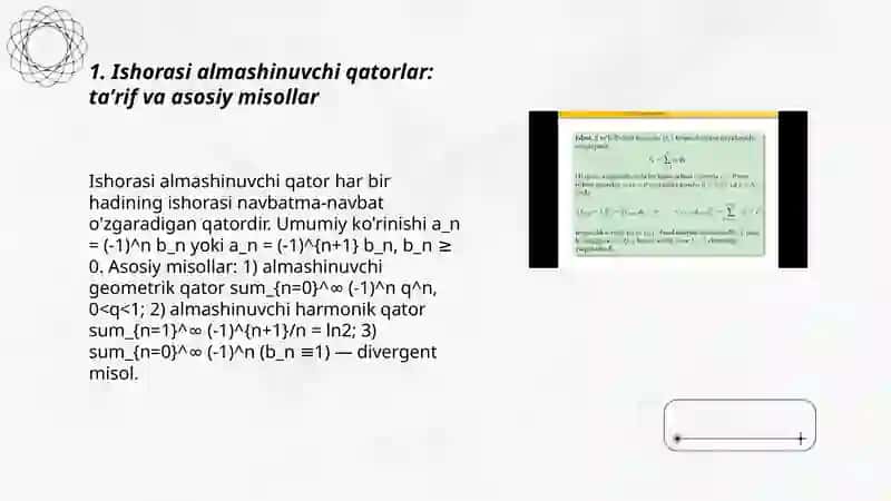 Ishorasi almashinuvchi qatorlar 3