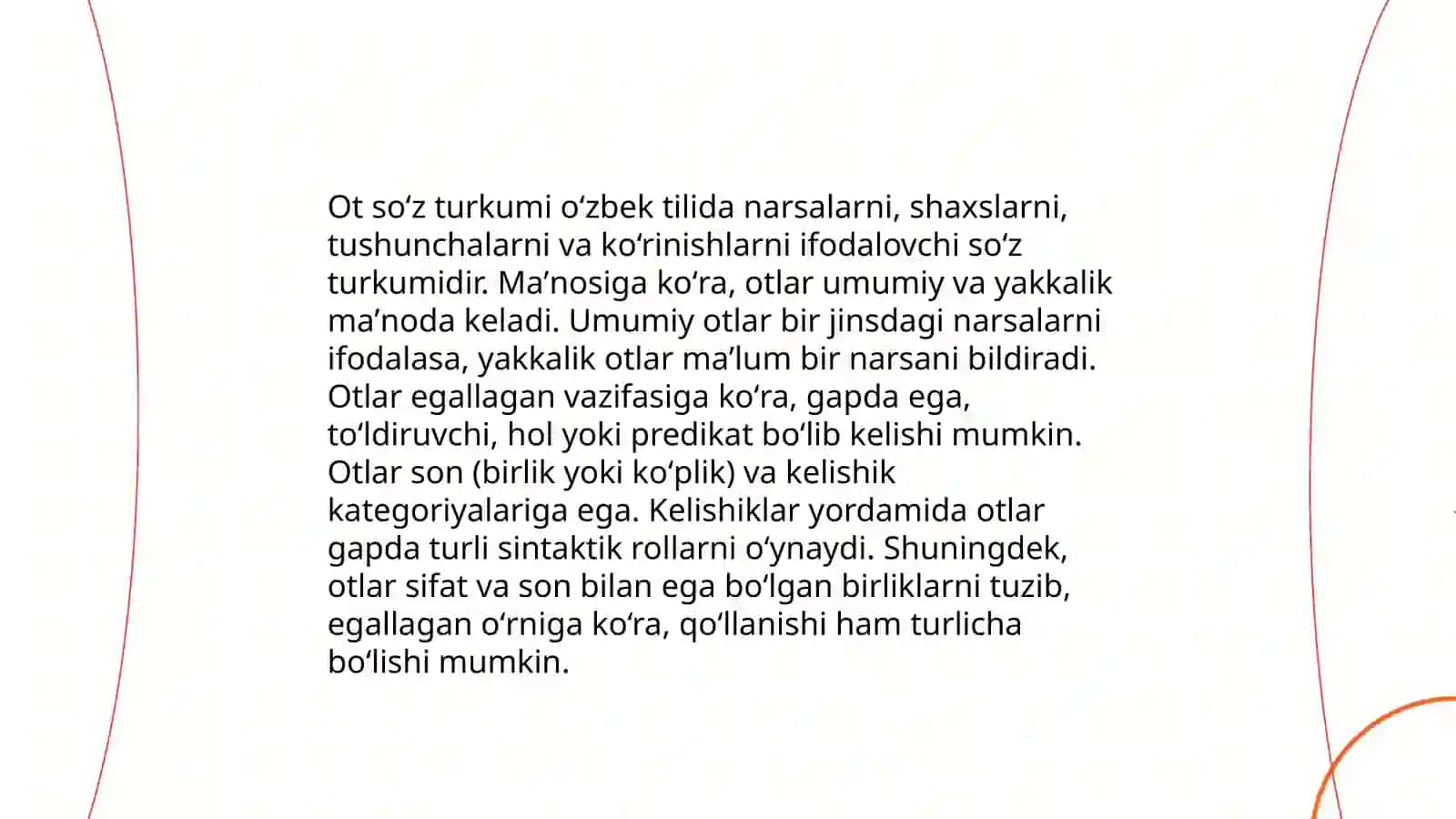 Ot soʻz turkumi haqida umumiy maʼlumot 3