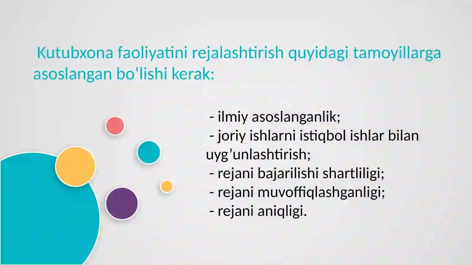 Mavzu: Kutubxona- axborot faoliyatini rejalashtirish 3