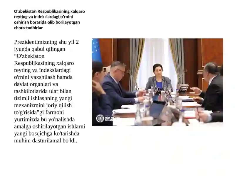 O'zbekiston Respublikasining xalqaro reyting va indekslardagi o'rni 3