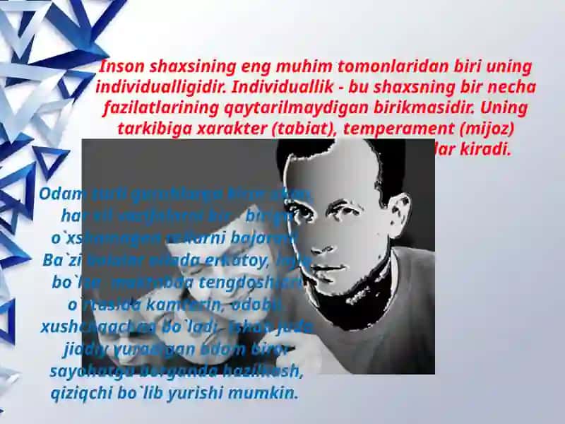Shaxsning malaka va odatlari slayd 3