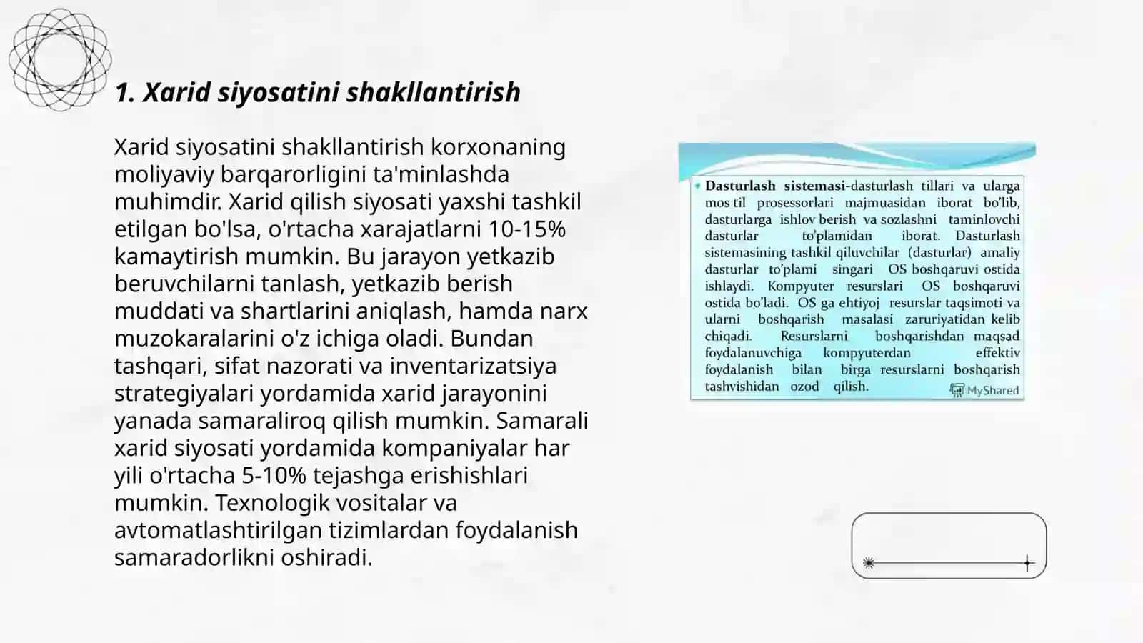 Xaridlar jarayonini tashkil etish bosqichlari 3