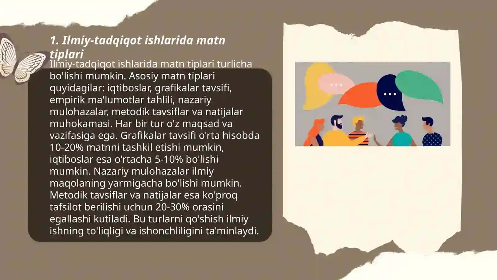 Ilmiy-tadqiqot ishlarida matn tiplari 3