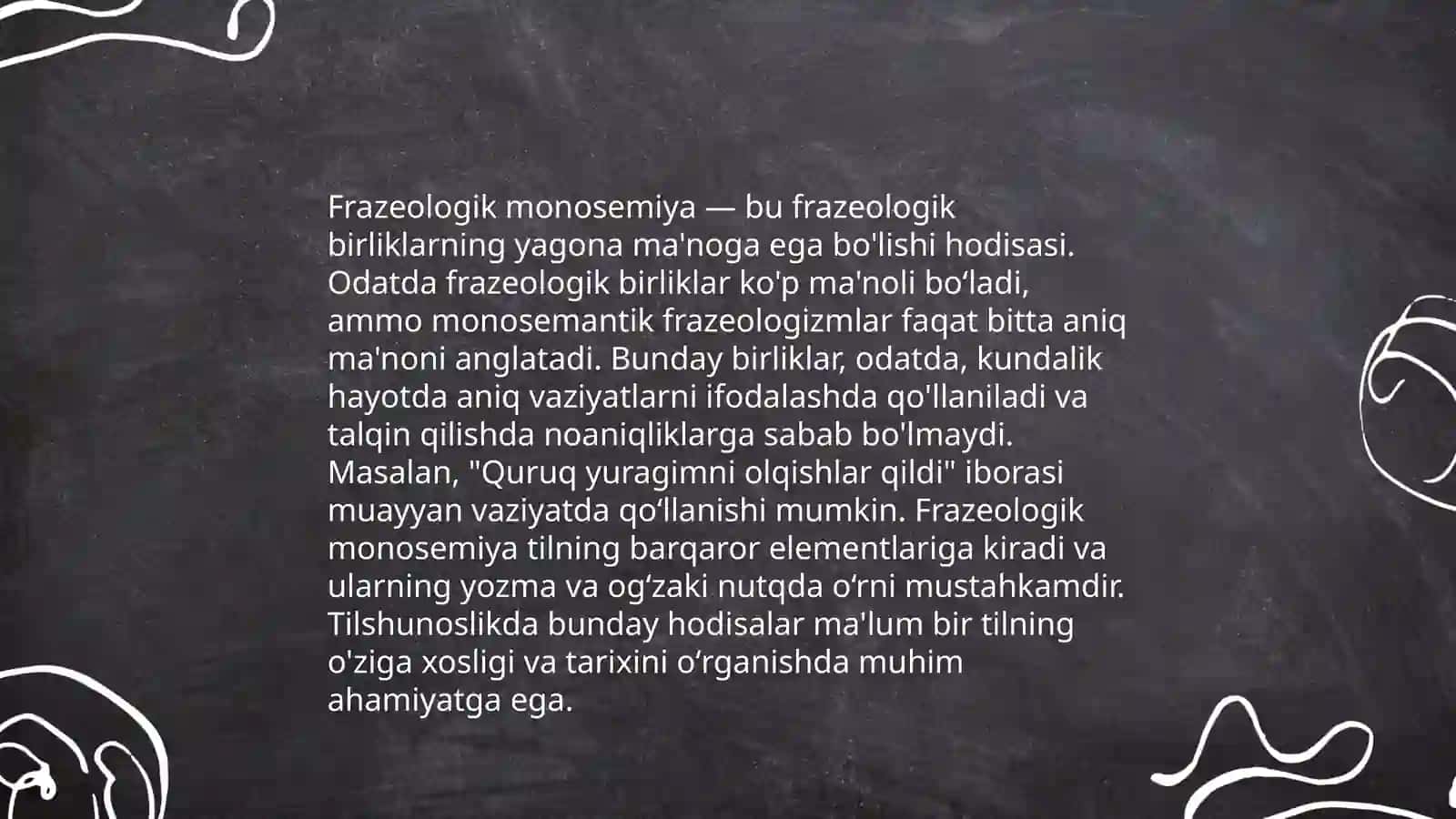Frazeologik monosemiya va polisemiya frazemalarning semantik turlari 3