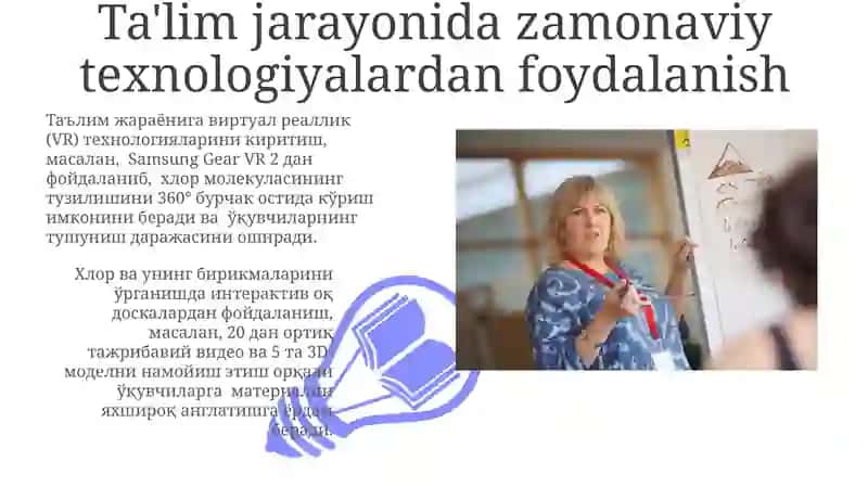 Xlor va uning birikmalari mavzusini o'qitish metodikasi 3