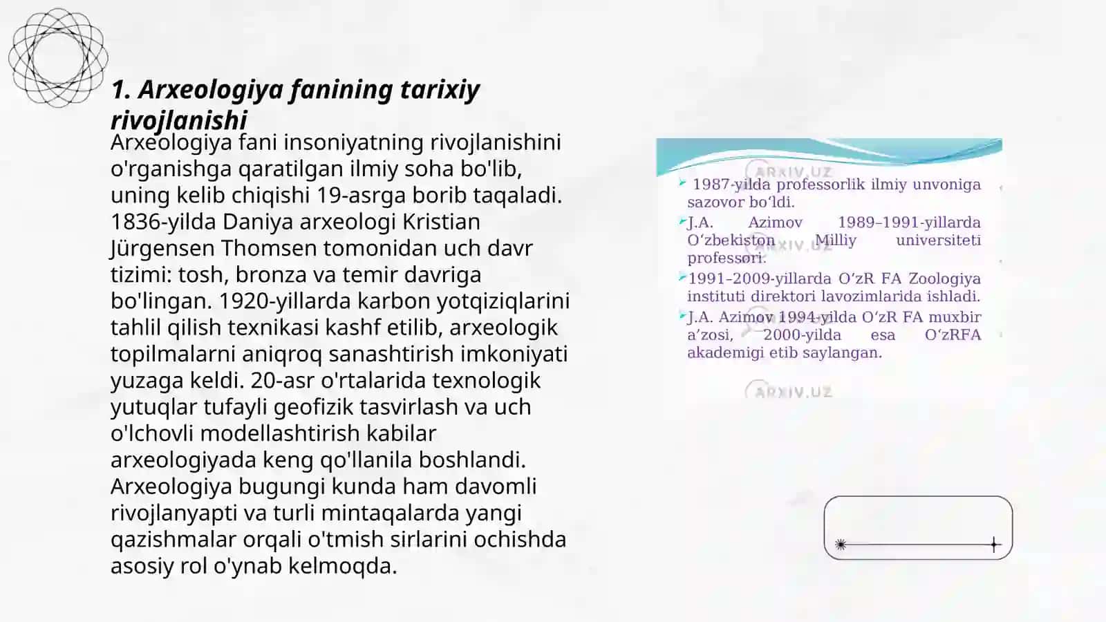 Arxeologiya fanining shakllanishi va rivojlanishi 3