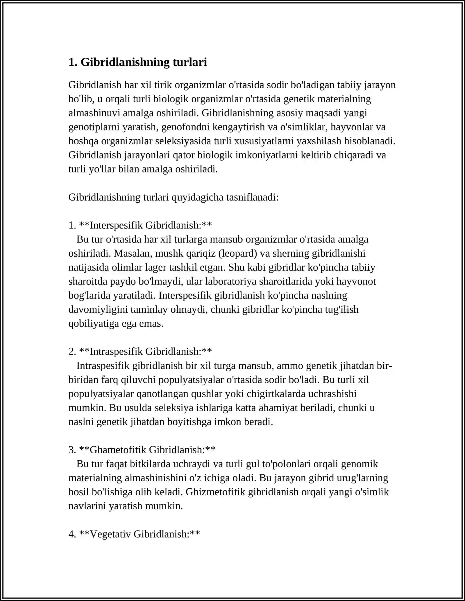 REFERAT Mavzu: GIBRIDLANISH 3