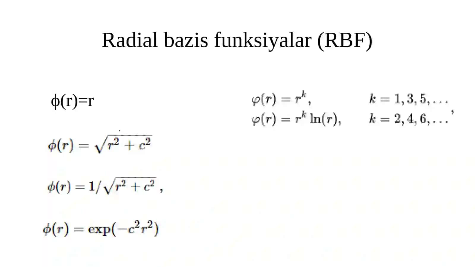 Radial neyron to‘rlar 3