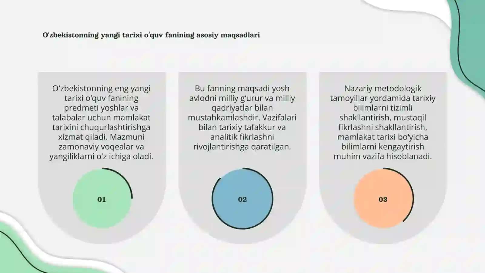 O'zbekistonning eng yangi tarixi o‘quv fanining predmeti 3
