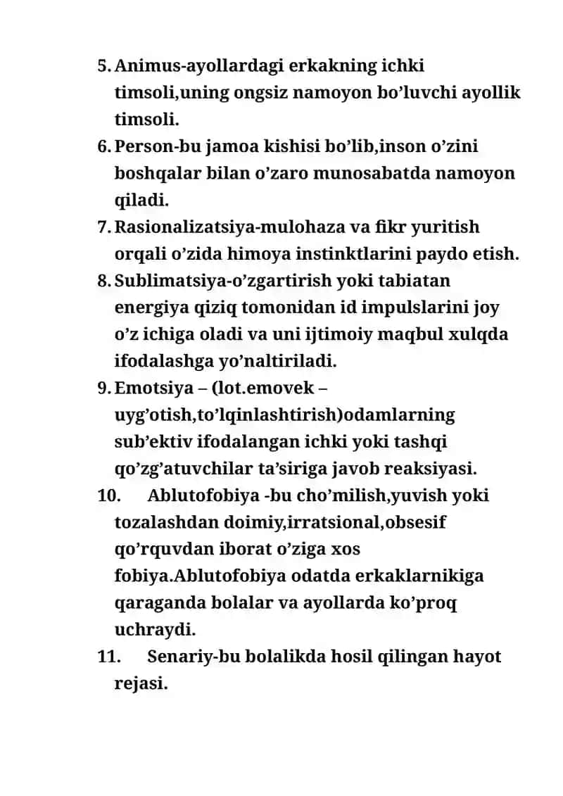 SHAXS PSIXOLOGIYASI BO’YICHA GLOSSARIY 3