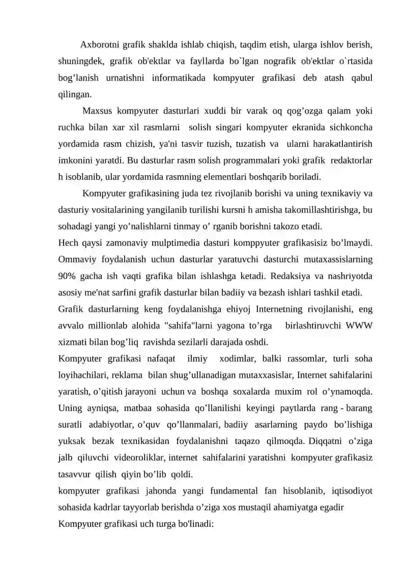 Kompyuter grafikasi va uning turlari 3