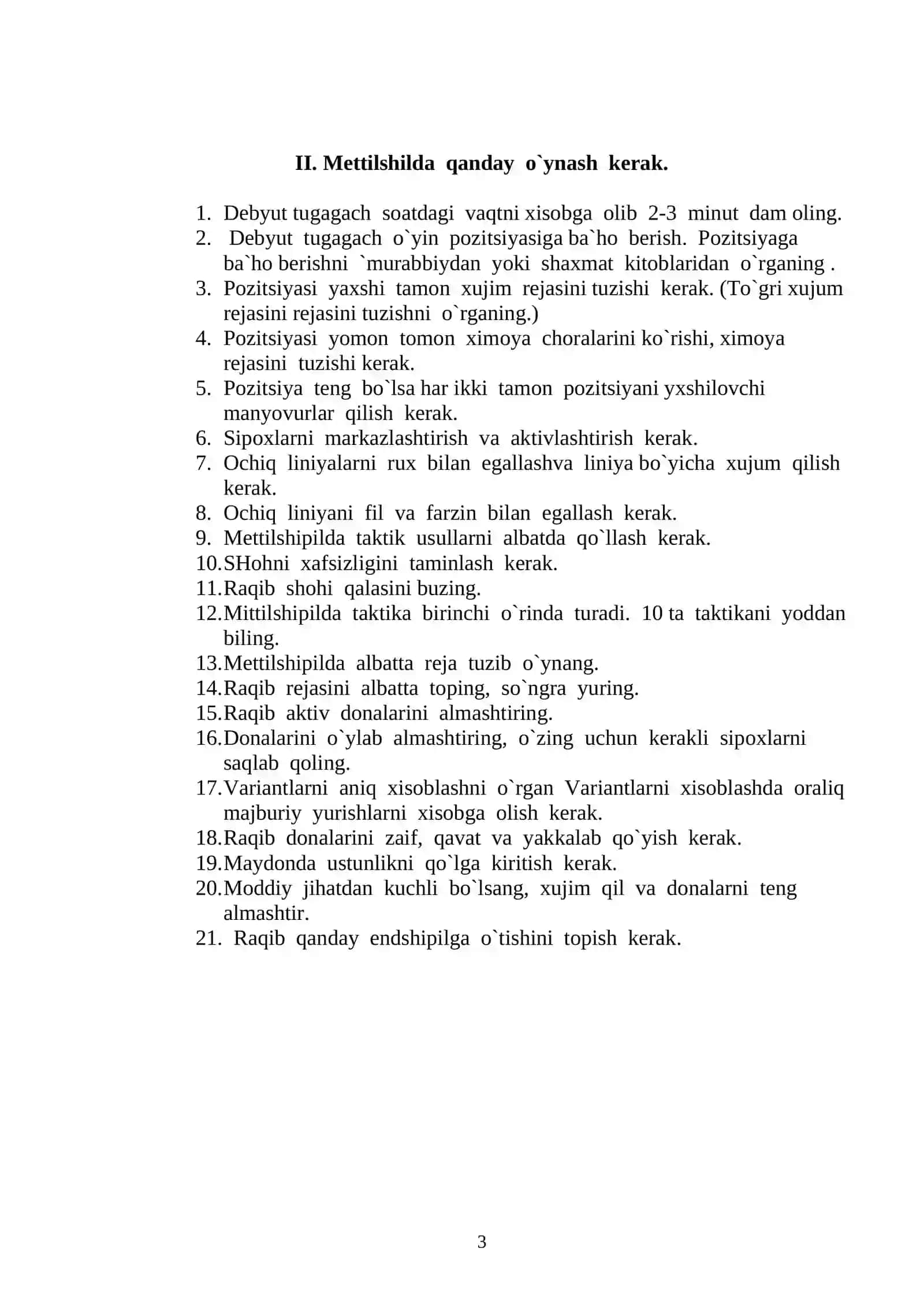 Shaxmat nazariy qoidalari 3