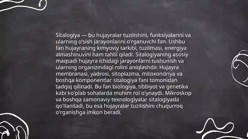 Sitalogiya va gistalogiya asoslari 3