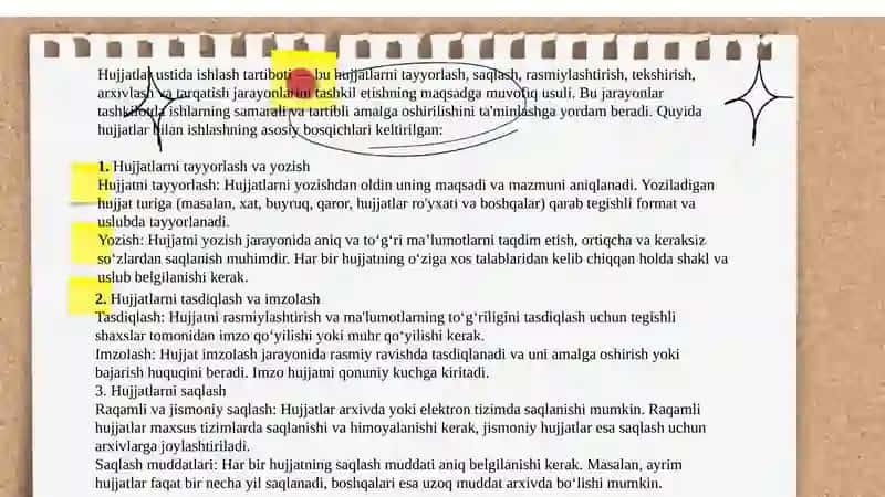 Hujjatlar ustida ishlash tartiboti 3