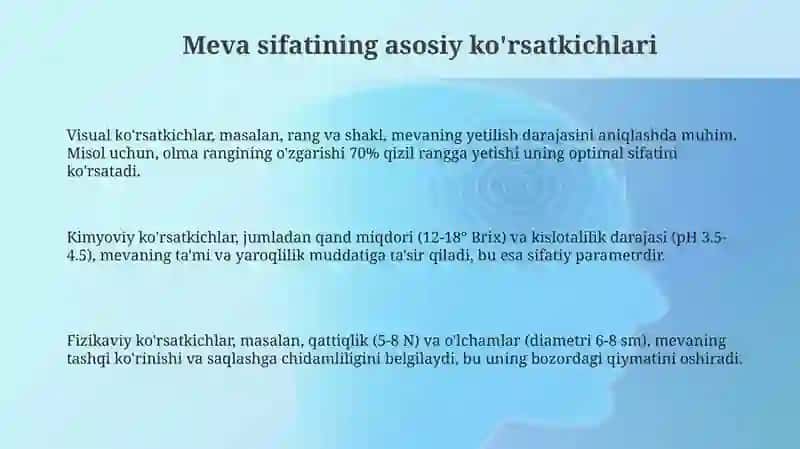 Mevalarning sifat koʻrsatgichlari 3