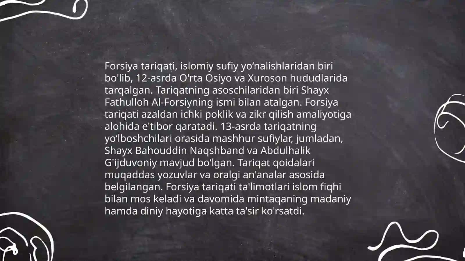 Forsiya tariqati haqida 3