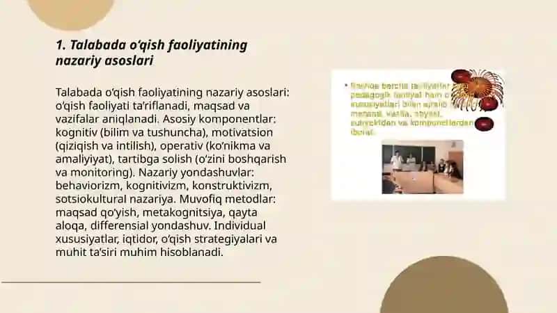 Talabada o‘qish faoliyatining nazariy asoslari 3