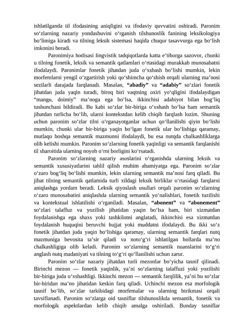 Dramatik asarlarda paronim soʻzlar O'tgan kunlar asari asosida 3