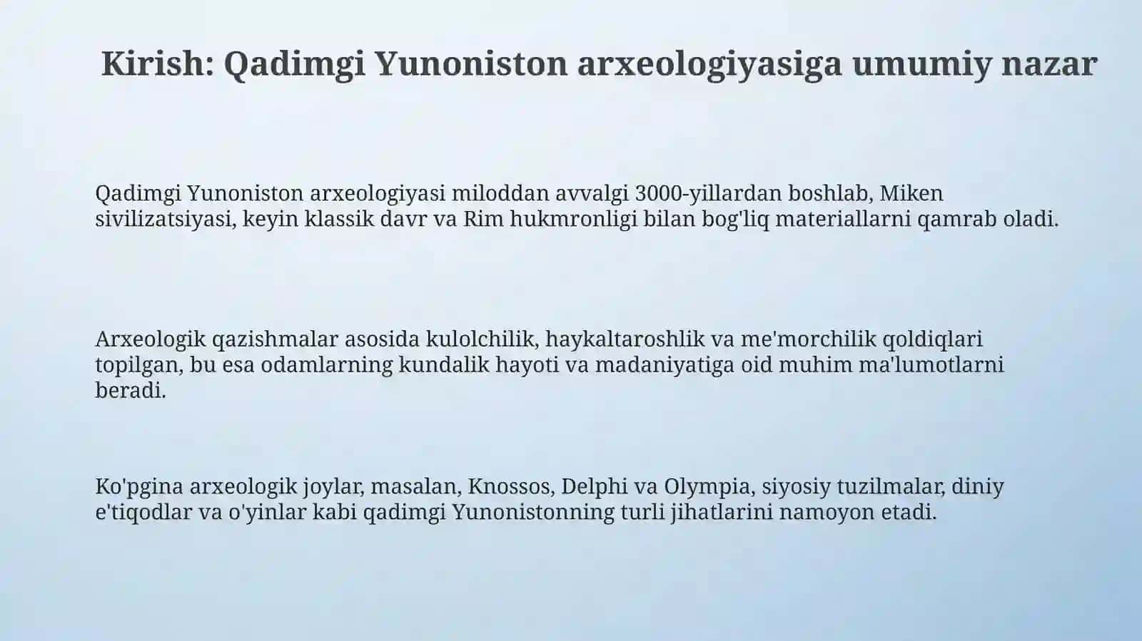 Qadimgi Yunoniston arxeologiya 3